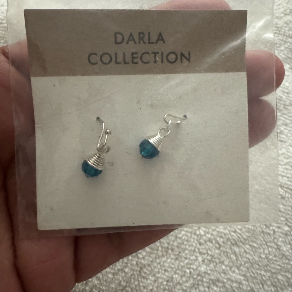 Dalia Collection Blue and Silver Drop Earrings